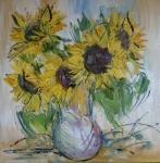 Slunečnice v bílé váze / Sunflower in White Vase